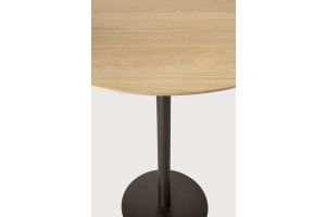 BLEND BAR TABLE OAK TOP BRONZE BASE 51951 70 x 70 x 108 CM