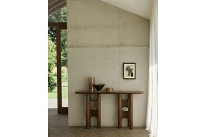 FLOW CONSOLE VARNISHED TEAK WOLD BROWN 10735 150 x 40 x 79 CM