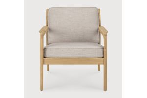 JACK LOUNGE CHAIR - VARNISHED OAK - IVORY FABRIC 50493