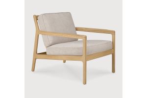 JACK LOUNGE CHAIR - VARNISHED OAK - IVORY FABRIC 50493