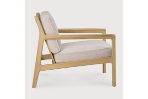 JACK LOUNGE CHAIR - VARNISHED OAK - IVORY FABRIC 50493