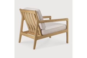JACK LOUNGE CHAIR - VARNISHED OAK - IVORY FABRIC 50493