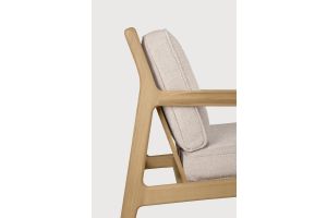 JACK LOUNGE CHAIR - VARNISHED OAK - IVORY FABRIC 50493