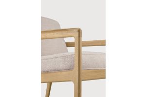 JACK LOUNGE CHAIR - VARNISHED OAK - IVORY FABRIC 50493