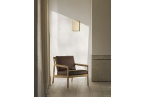 JACK LOUNGE CHAIR - VARNISHED OAK - BURGUNDY LEATHER 50494 69 x 87 x 74 CM