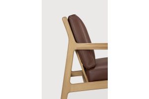 JACK LOUNGE CHAIR - VARNISHED OAK - BURGUNDY LEATHER 50494 69 x 87 x 74 CM