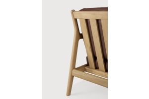JACK LOUNGE CHAIR - VARNISHED OAK - BURGUNDY LEATHER 50494 69 x 87 x 74 CM