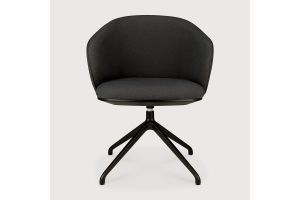 UNDA OFFICE CHAIR CHARCOAL FABRIC NO WHEELS 50697 - 61 x 58 x 79 CM