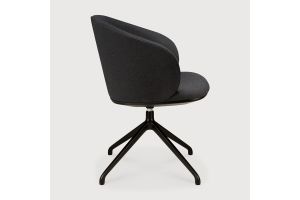 UNDA OFFICE CHAIR CHARCOAL FABRIC NO WHEELS 50697 - 61 x 58 x 79 CM