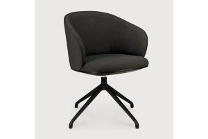 UNDA OFFICE CHAIR CHARCOAL FABRIC NO WHEELS 50697 - 61 x 58 x 79 CM