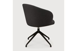 UNDA OFFICE CHAIR CHARCOAL FABRIC NO WHEELS 50697 - 61 x 58 x 79 CM