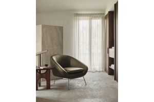 ETHNICRAFT BARROW LOUNGE CHAIR - GREEN LEATHER 20158 STEEL LEGS