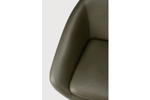 ETHNICRAFT BARROW LOUNGE CHAIR - GREEN LEATHER 20158 STEEL LEGS
