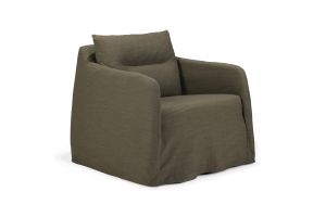 WEAVE LOUNGE CHAIR - GREEN FABRIC - SWIVEL/DRAAI 21417 80 x 87 x 75 CM