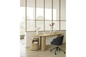 UNDA OFFICE CHAIR CHARCOAL FABRIC WITH WHEELS - 50698 61 x 58 x 77/87 CM