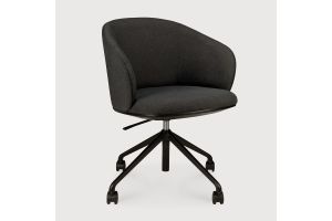 UNDA OFFICE CHAIR CHARCOAL FABRIC WITH WHEELS - 50698 61 x 58 x 77/87 CM