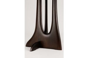 FLOW FLOORLAMP ETHNICRAFT 26971 VARNISHED MAHOGANY - ROSE BROWN BEIGE FABRIC 50 x 48 x 176 CM