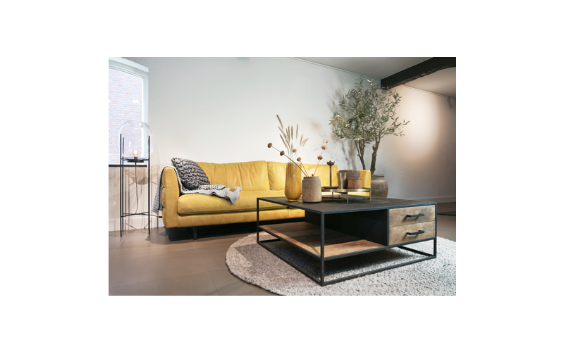 STEEL Coffee Table met 2 lades 100 x 100 x 40 cm
100 x 100 x 40 cm