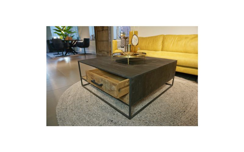 STEEL Coffee Table met 2 lades 100 x 100 x 40 cm
100 x 100 x 40 cm