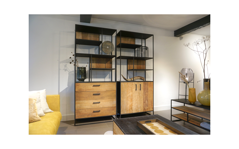 STEEL Open Kast met 2 deuren 90 x 40 x 210 cm 
90 x 40 x 210 cm 