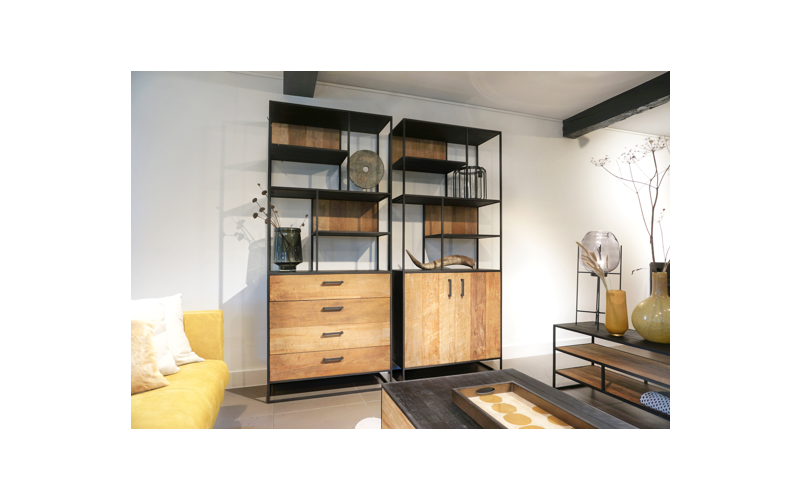 STEEL Open Kast met 4 Lades 90 x 40 x 210 cm
90 x 40 x 210 cm 