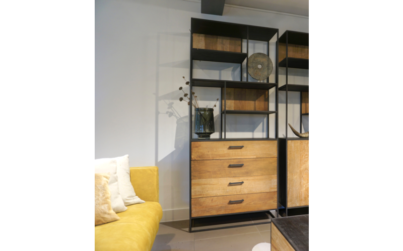 STEEL Open Kast met 4 Lades 90 x 40 x 210 cm
90 x 40 x 210 cm 