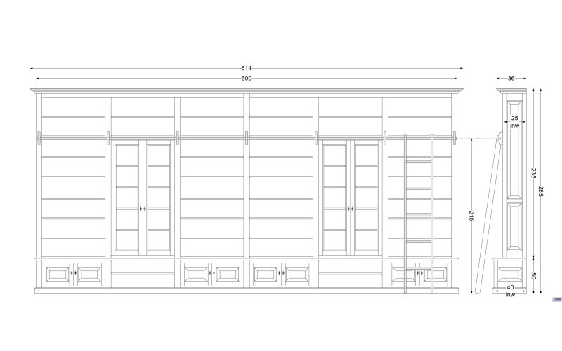 Bibliotheekkast op maat gemaakt familie Abels