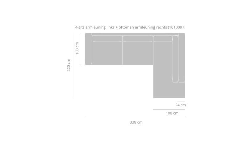 Vivre de Provence 4-zits hoekbank met longchair
