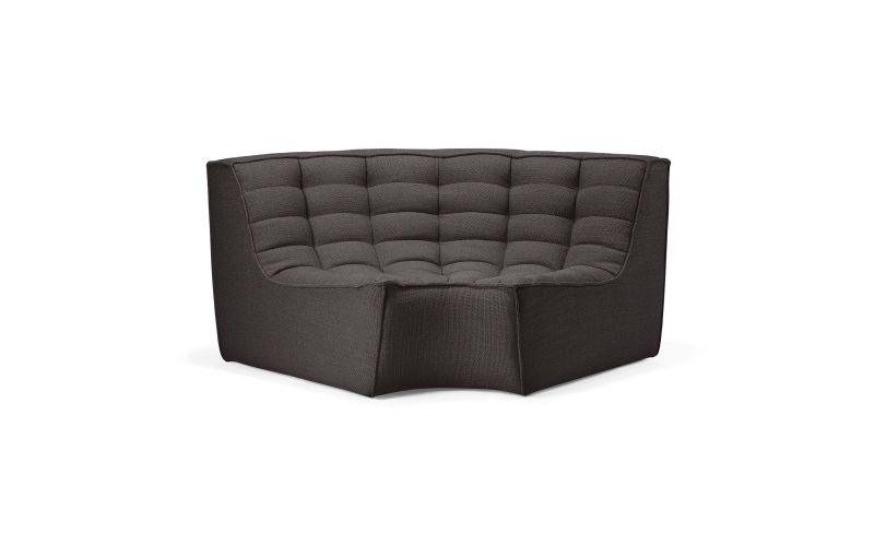  ETHNICRAFT N701 SOFA-ROUND CORNER-DARK GREY 120