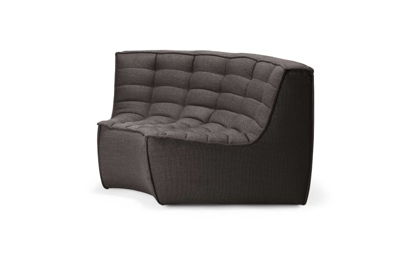  ETHNICRAFT N701 SOFA-ROUND CORNER-DARK GREY 120