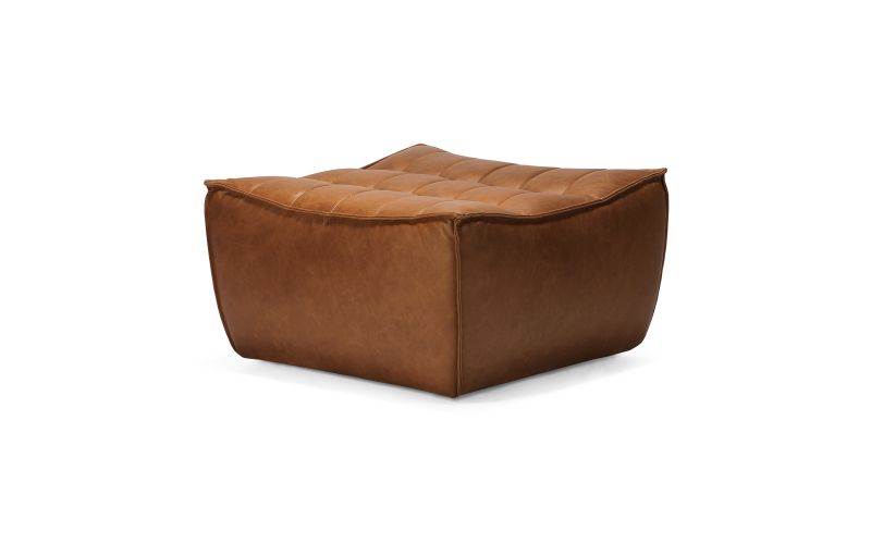 ETHNICRAFT N701 SOFA-FOOSTOOL-OLD SADDLE 70x70x43