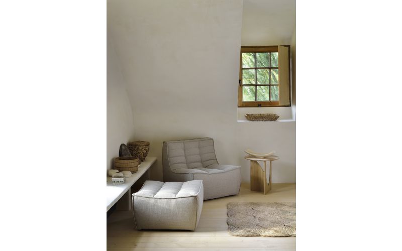 ETHNICRAFT N701 SOFA - FOOTSTOOL - BEIGE 70x70x43 20227