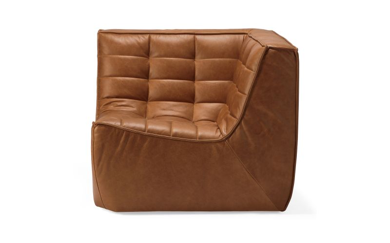 ETHNICRAFT N701 SOFA-CORNER-OLD SADDLE 91x91x76