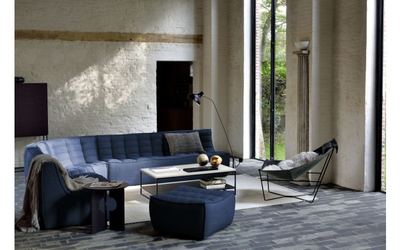 ETHNICRAFT N701 SOFA - ROUND CORNER - BLUE 120x120x76 20070