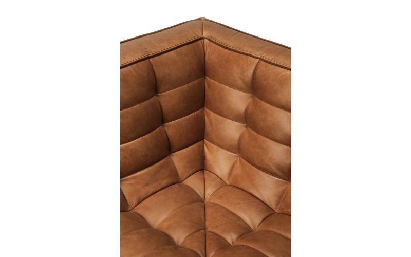 ETHNICRAFT N701 SOFA-ROUND CORNER-OLD SADDLE 120