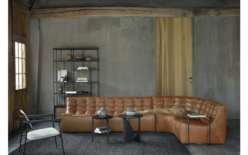 ETHNICRAFT N701 SOFA - ROUND CORNER - OLD SADDLE 120x120x76 20079