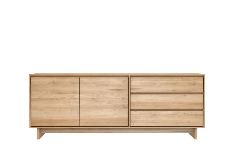 ETHNICRAFT OAK WAVE SIDEBOARD 2DOORS-3 DRAWERS 