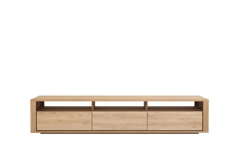 ETHNICRAFT OAK SHADOW TV CUPBOARD-3 DRAWERS 210