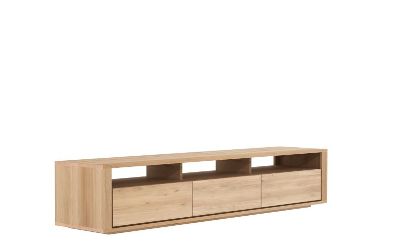 ETHNICRAFT OAK SHADOW TV CUPBOARD-3 DRAWERS 210