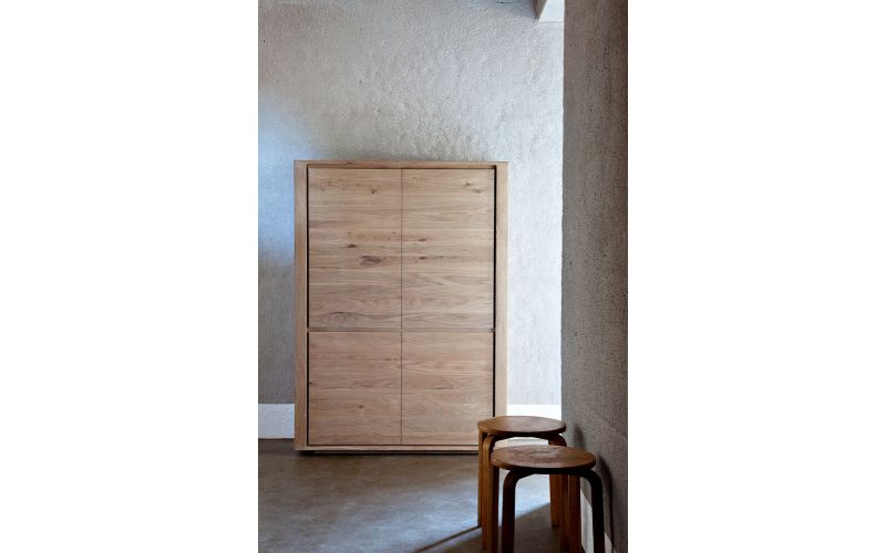 ETHNICRAFT OAK SHADOW CUPBOARD-4 DOORS 115x45x160 51374