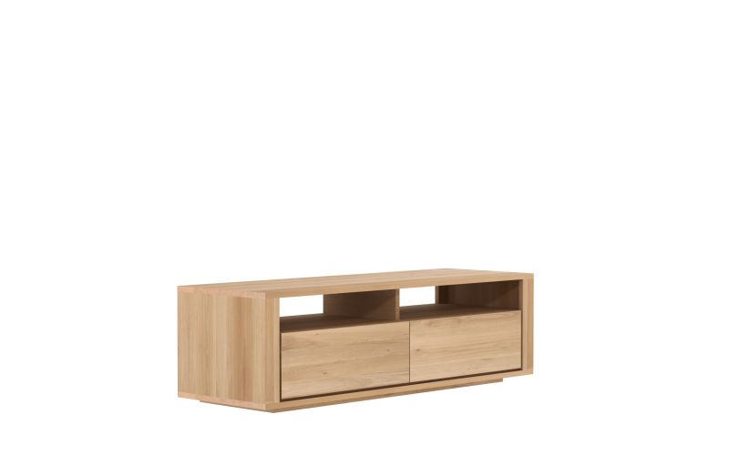 ETHNICRAFT OAK SHADOW TV CUPBOARD-2 DRAWERS 140