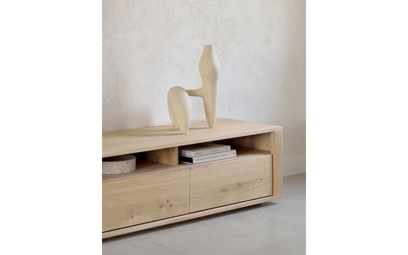 ETHNICRAFT OAK SHADOW TV CUPBOARD - 2 DRAWERS 140x46x42 51375