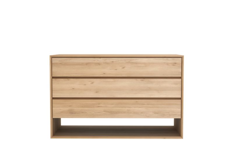 ETHNICRAFT OAK NORDIC CHEST OF DRAWERS - 3 DRAWERS