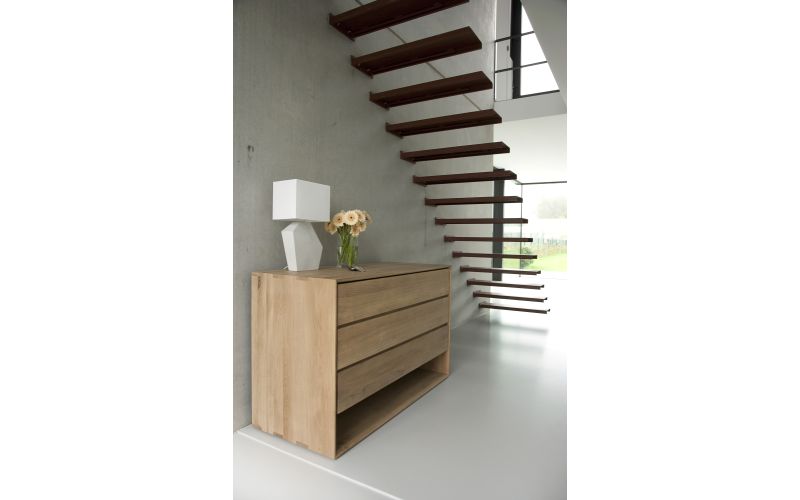 ETHNICRAFT OAK NORDIC CHEST OF DRAWERS - 3 DRAWERS 130x56x83 51176