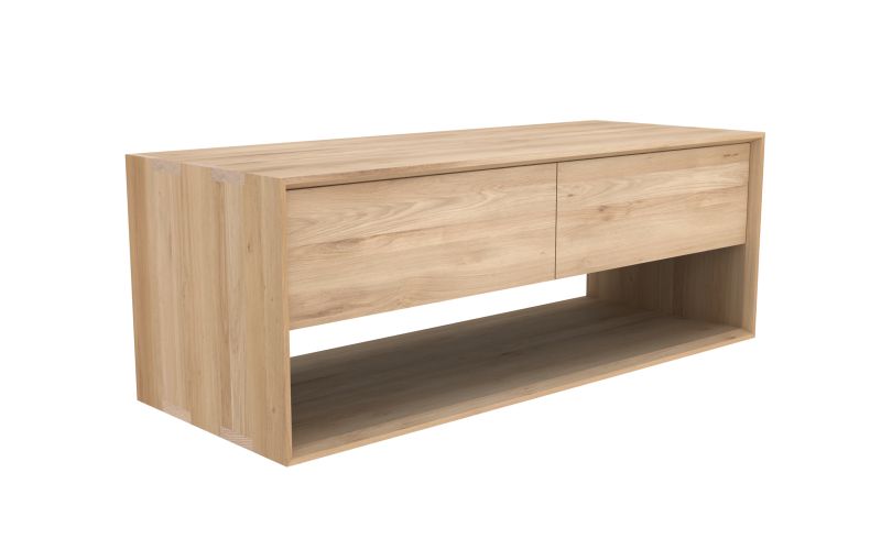 ETHNICRAFT OAK NORDIC TV CUPBOARD 1DOOR-1DRAWER M