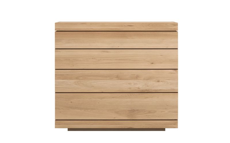 ETHNICRAFT OAK BURGER CHEST OF DRAWERS - 4 DRAWERS 100x50x90 51399