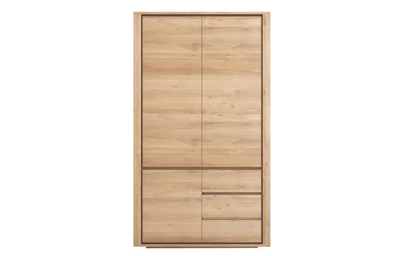 ETHNICRAFT OAK SHADOW DRESSER-3 DOORS & 2 DRAWERS