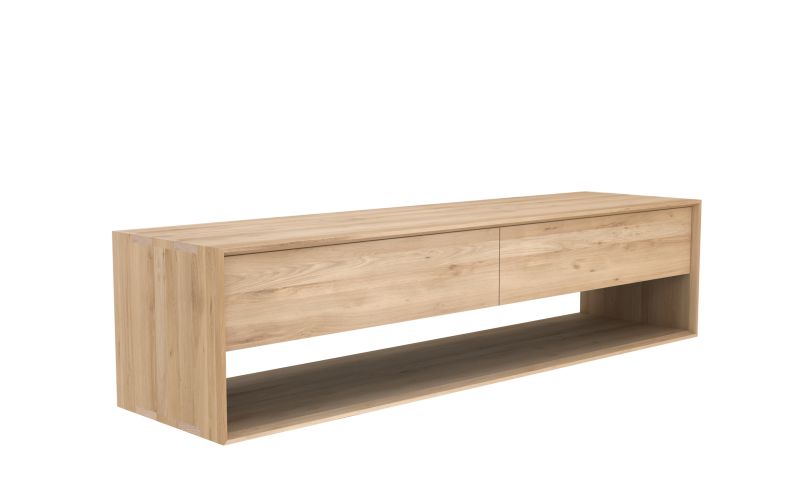 ETHNICRAFT OAK NORDIC TV CUPBOARD 1DOOR-1DRAWER-L 