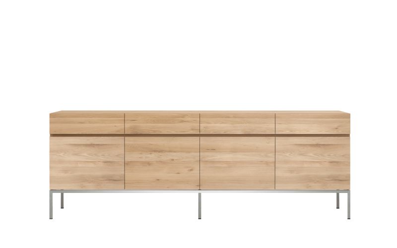 ETHNICRAFT OAK LIGNA SIDEBOARD 4 DOORS-4 DRAWERS 