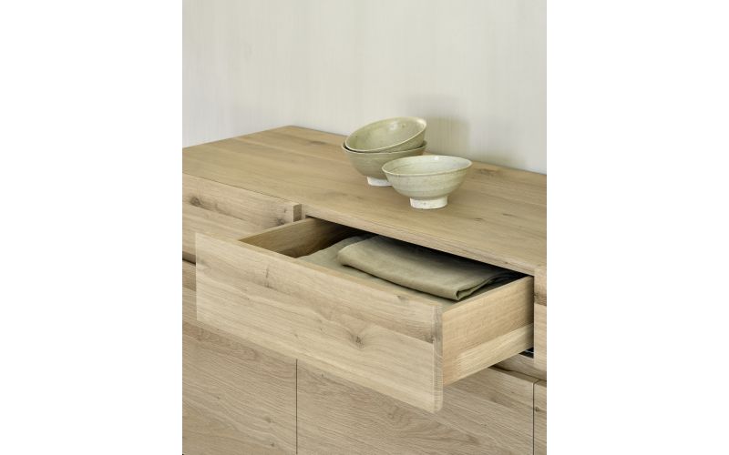 ETHNICRAFT OAK LIGNA SIDEBOARD 4 DOORS-4 DRAWERS 